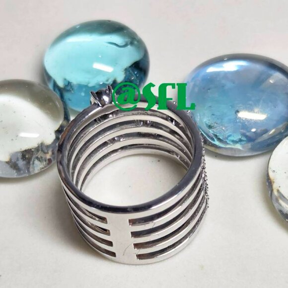 Swarovski Crystal Multi Strands Statement Ring Showstopper Regency Glam Sparkle - Picture 10 of 10